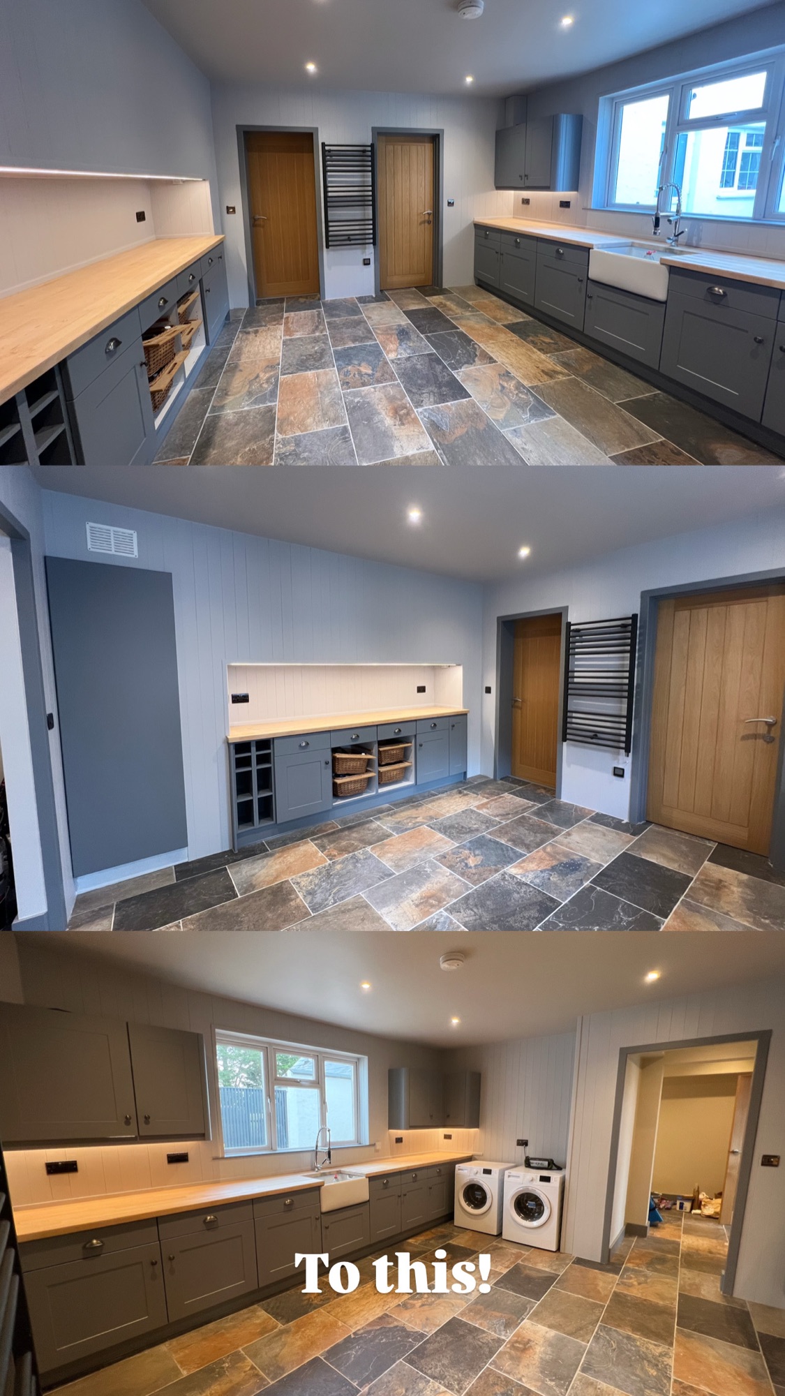 After photo of a kitchen repaint including all doors