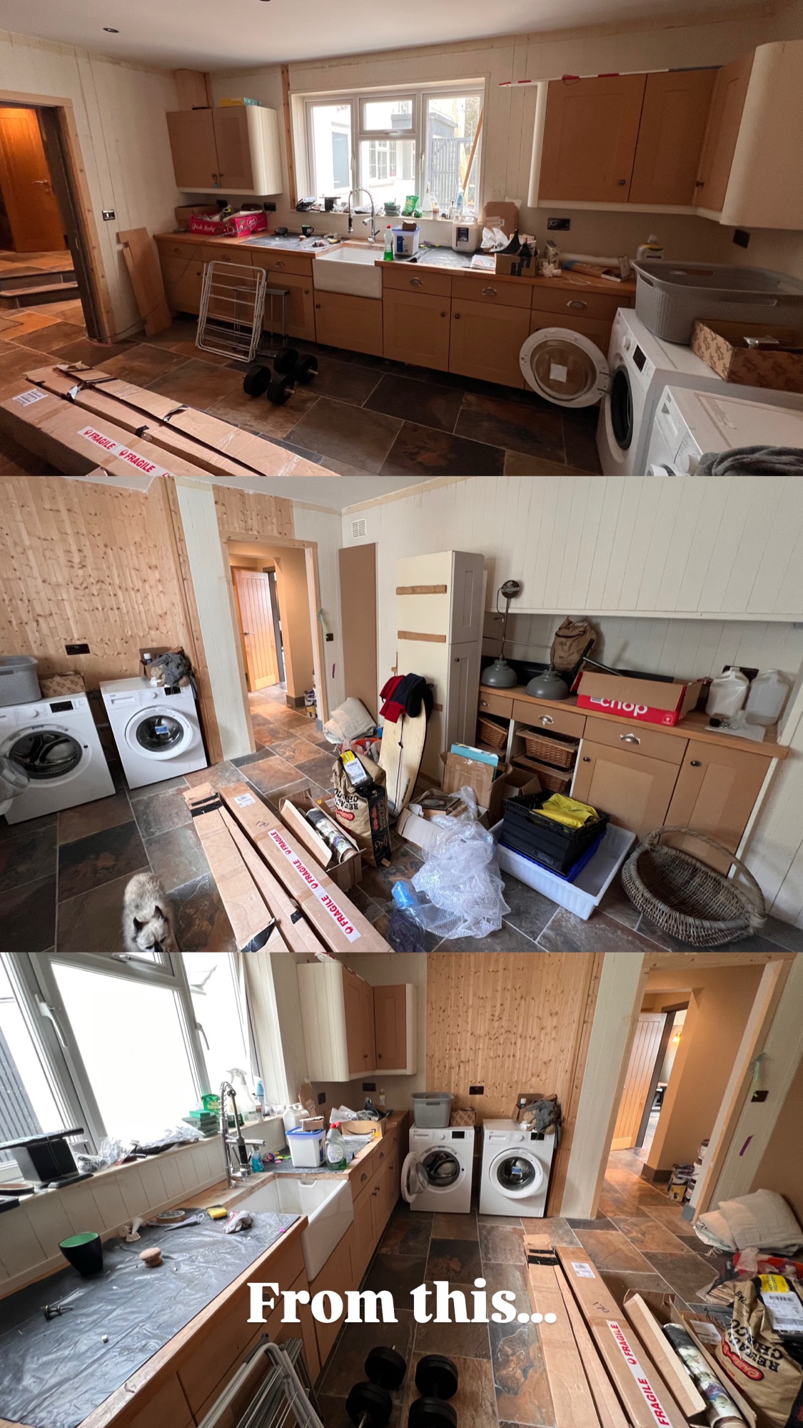 before photo of a full kitchen repaint